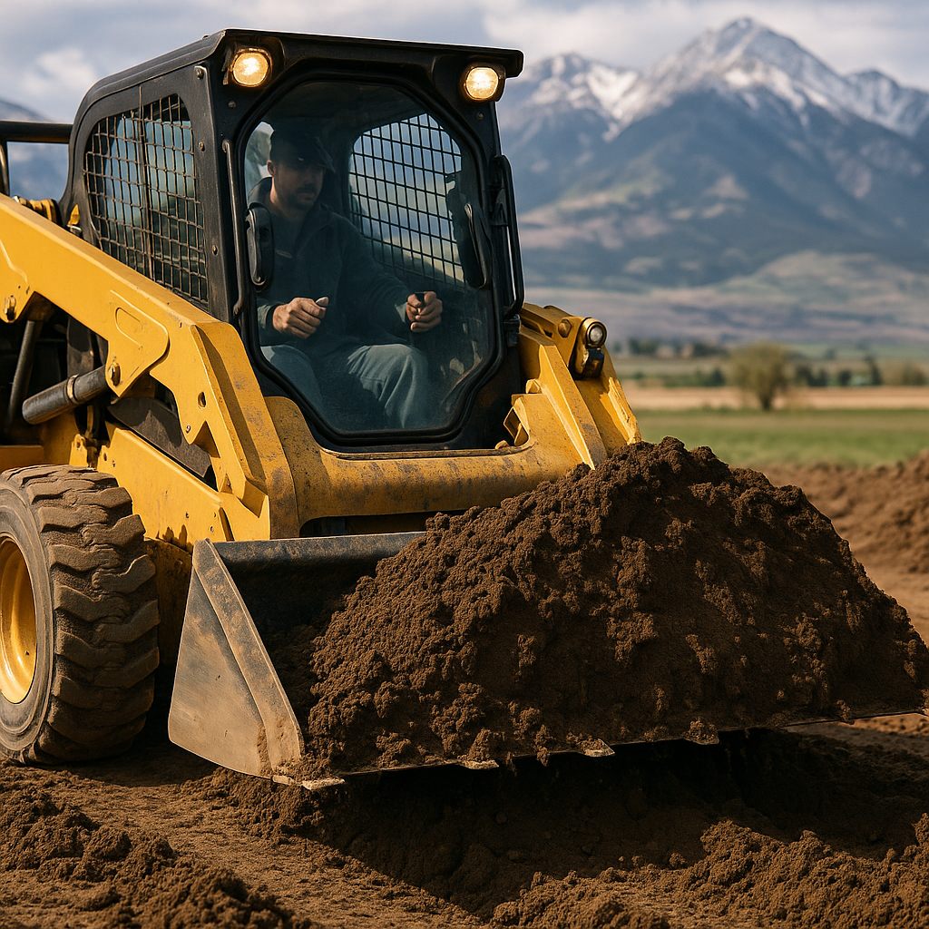 Skidsteer dirt leveling